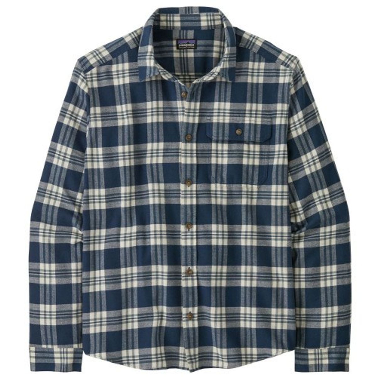 Patagonia Organic Cotton LW Fjord Flannel Skjorte Base Camp:New Navy