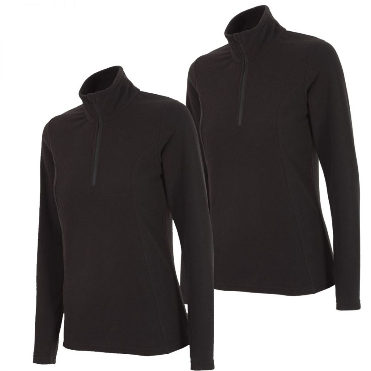 Outhorn Midela 1/4 zip fleecepulli, dame, sort, 2-pak