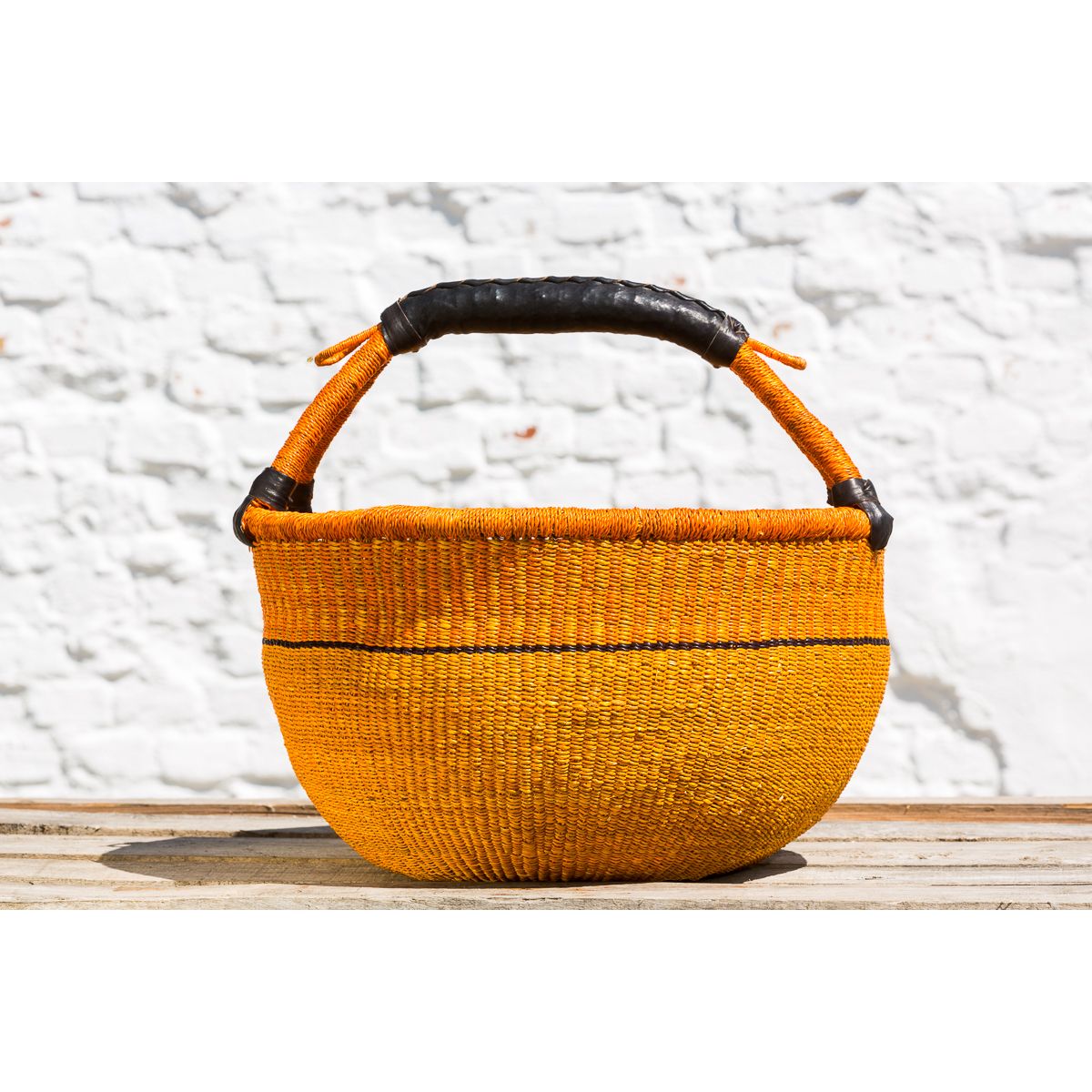 Hammerhus Fairtrade Bolga kurv L - yellow