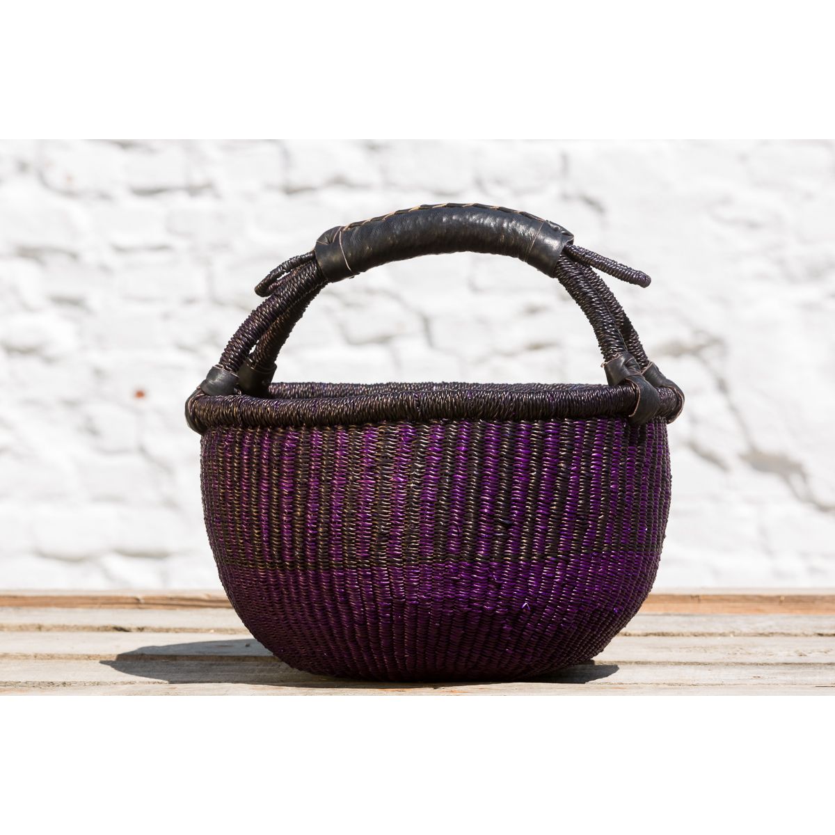 Hammerhus Fairtrade Original rund Bolga kurv M - violet