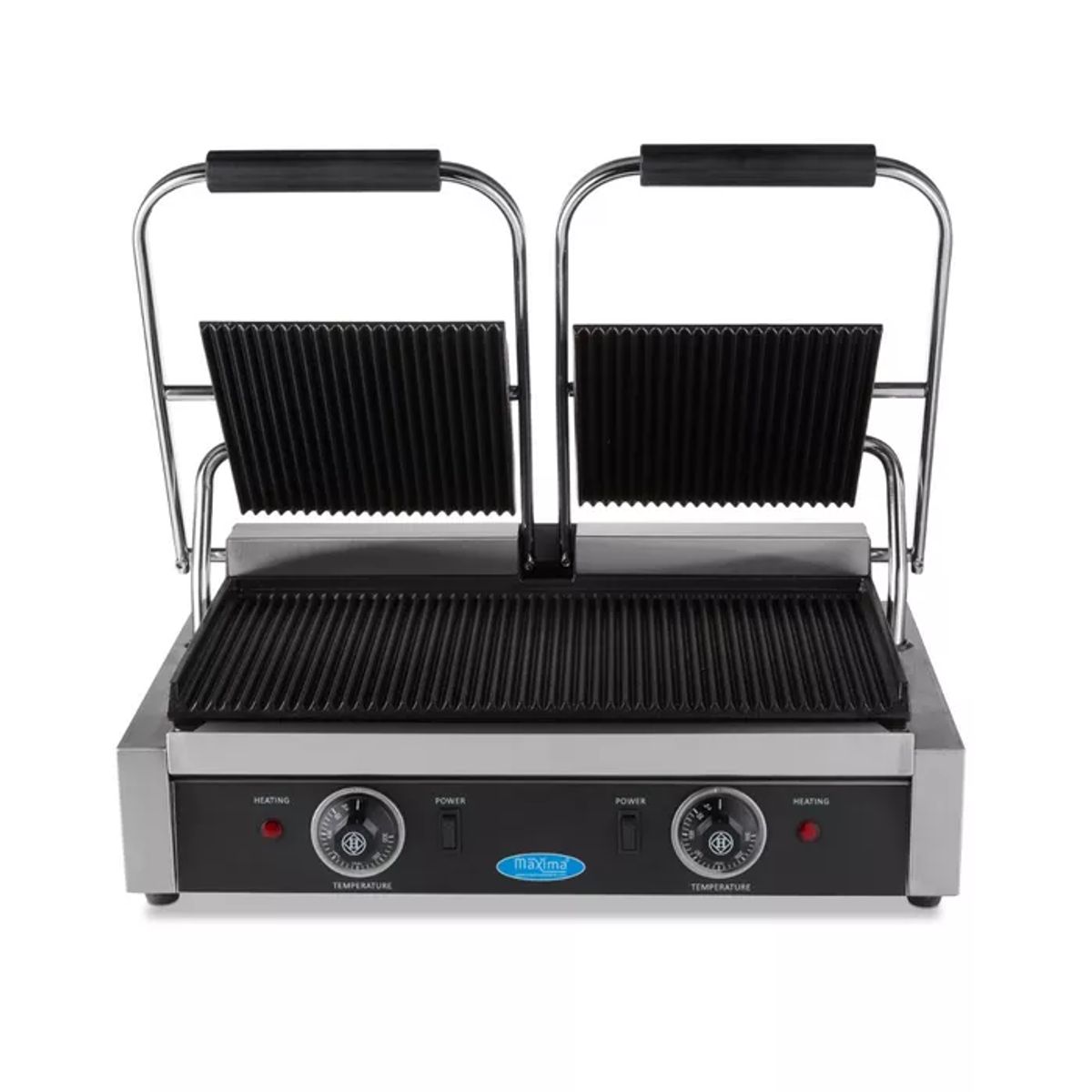 Klemgrill - Rillet - Dobbelt Grillplade - 2 x 22cm