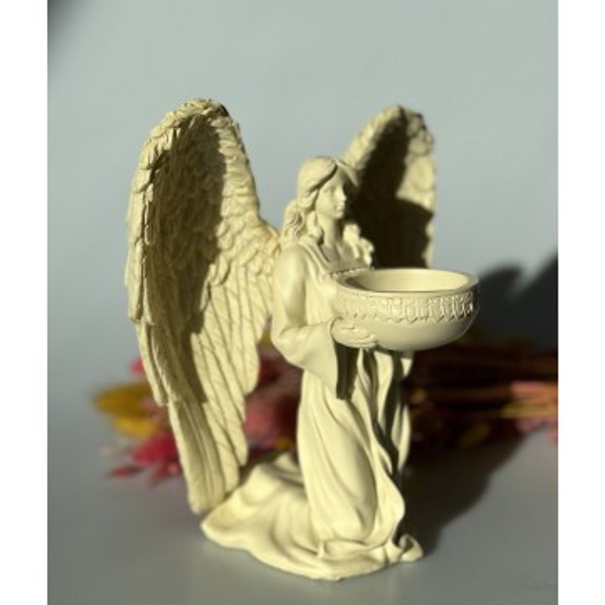 Engel m. lysestage 18 cm - Engle figurer - GodKarmaShop