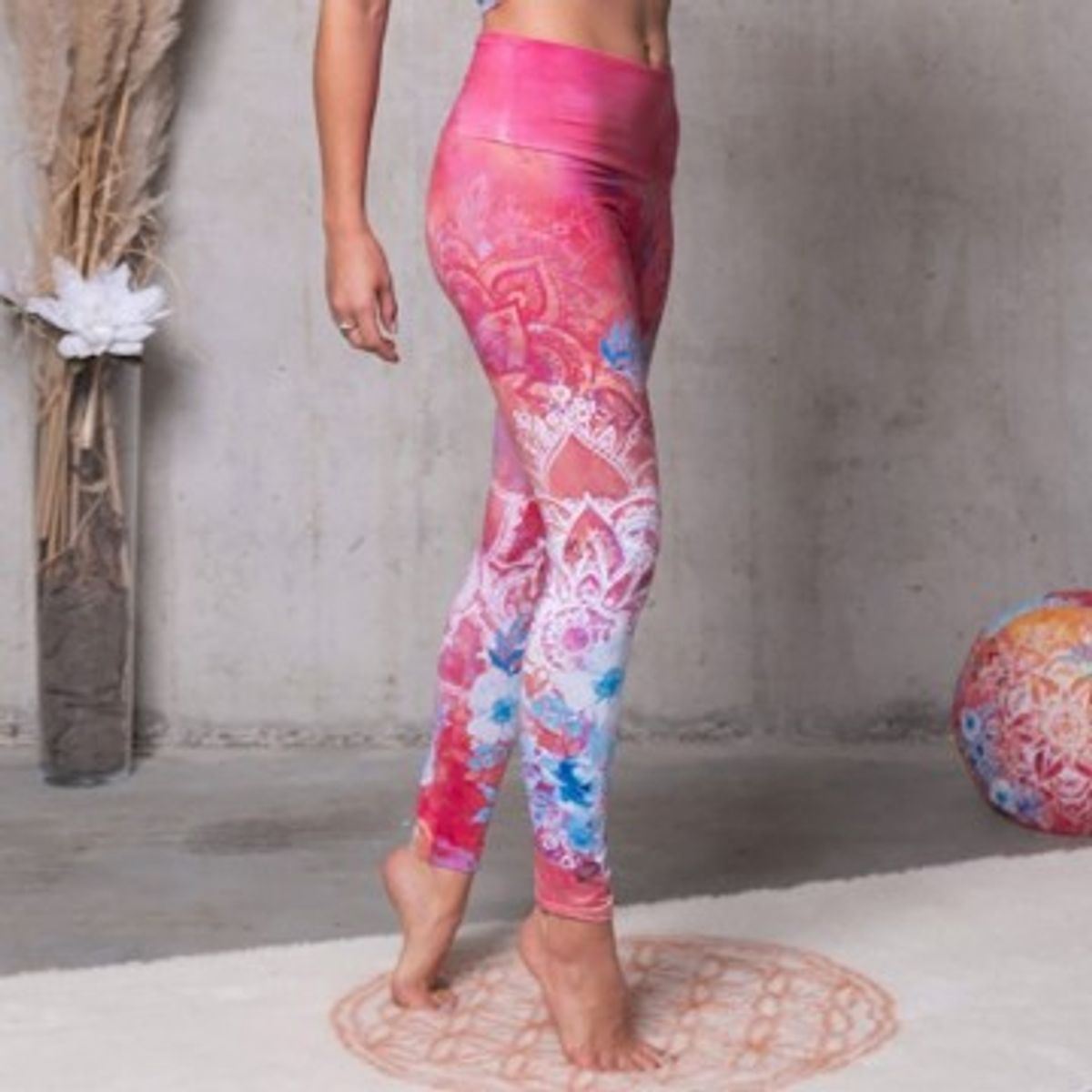 Yoga leggings bravery pink/flerfarvet - Størrelse: S - Yoga tøj - Spirit Of Om - GodKarmaShop