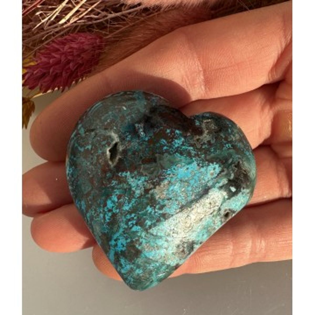 Chrysocolla - Hjerte 4 - 5 cm - Hjerter - GodKarmaShop