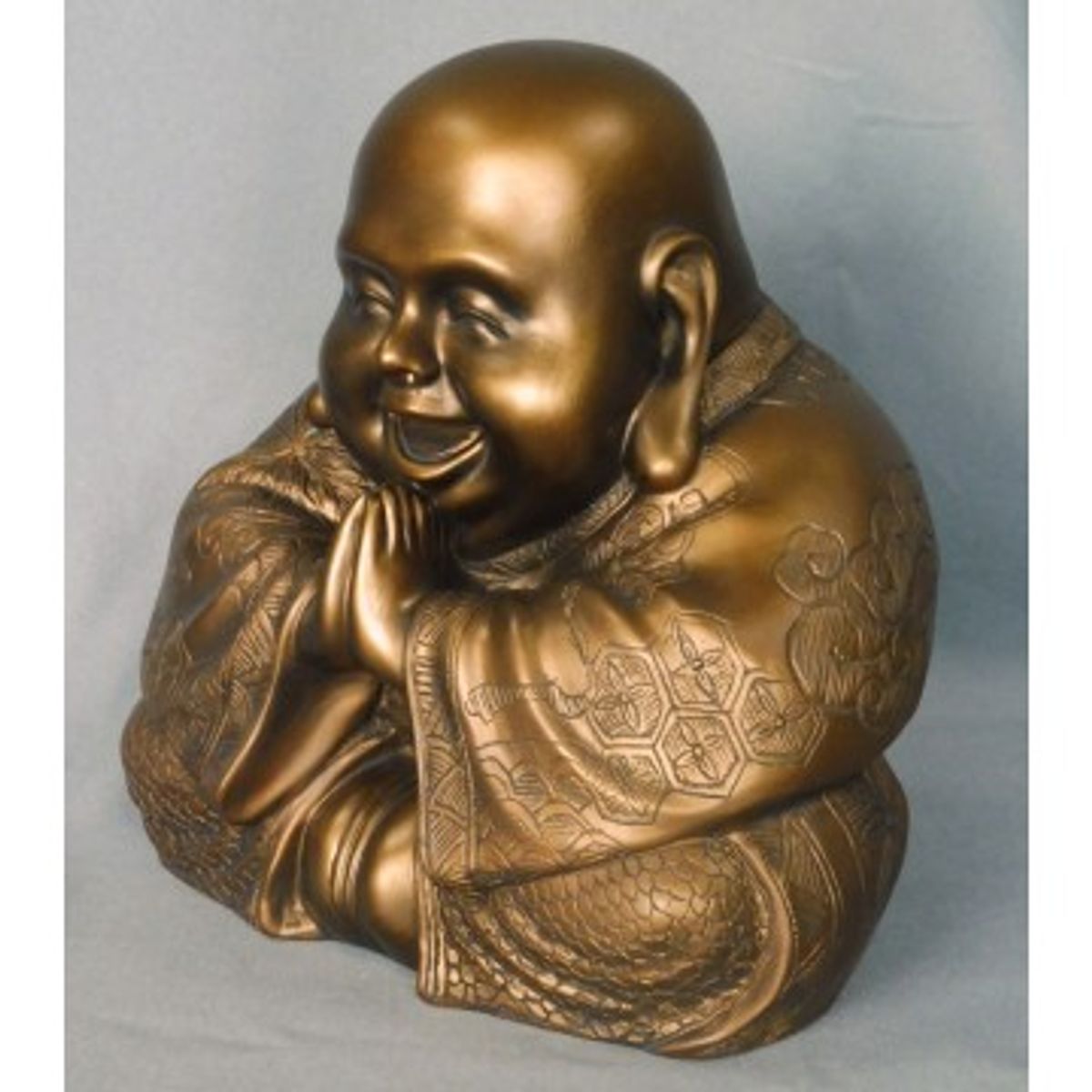 Happy Buddha 20 cm Bronze - Buddha statuer generelt - GodKarmaShop