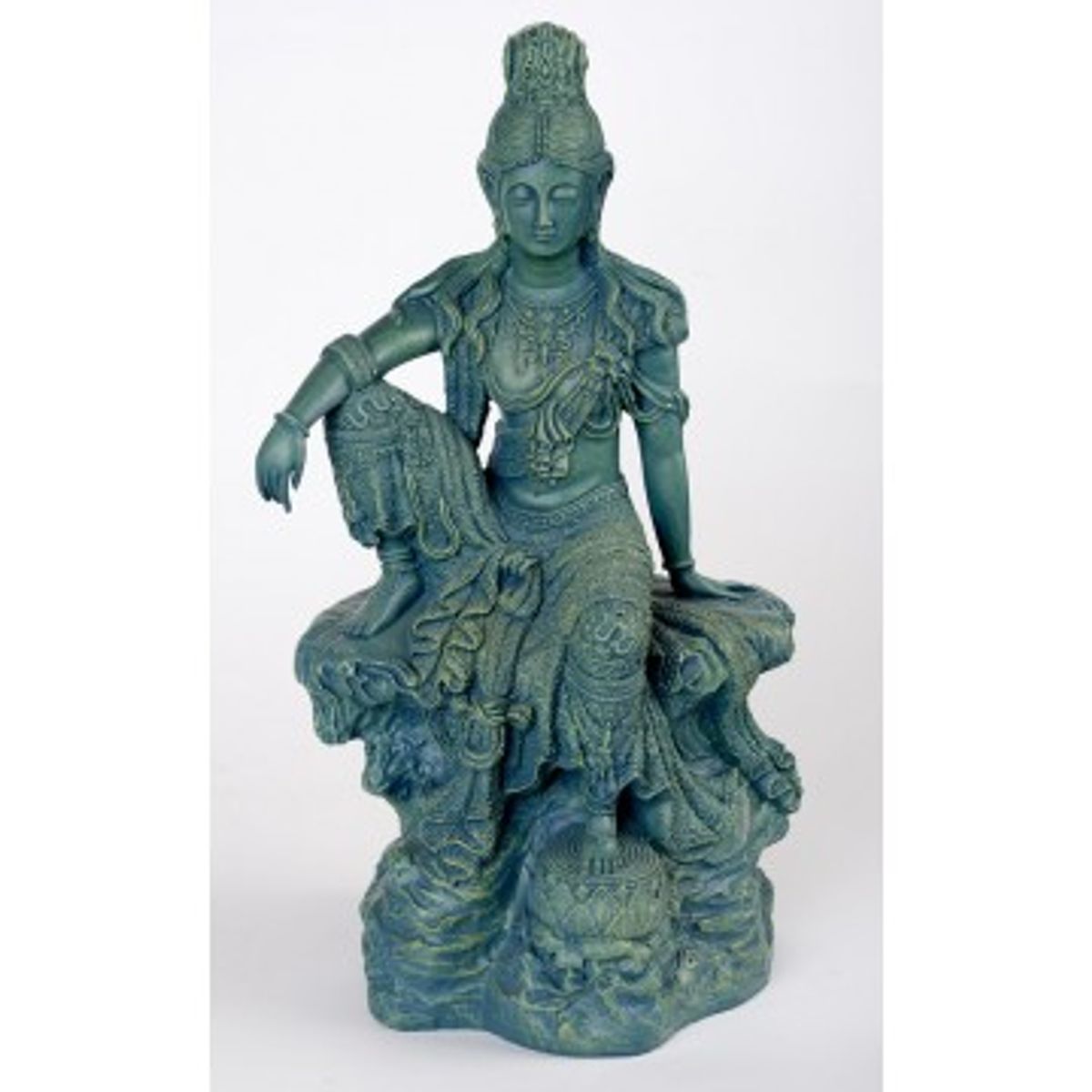 Stor måneskins-Kuan Yin jadegrøn - Buddha Kuan-Yin figurer - GodKarmaShop