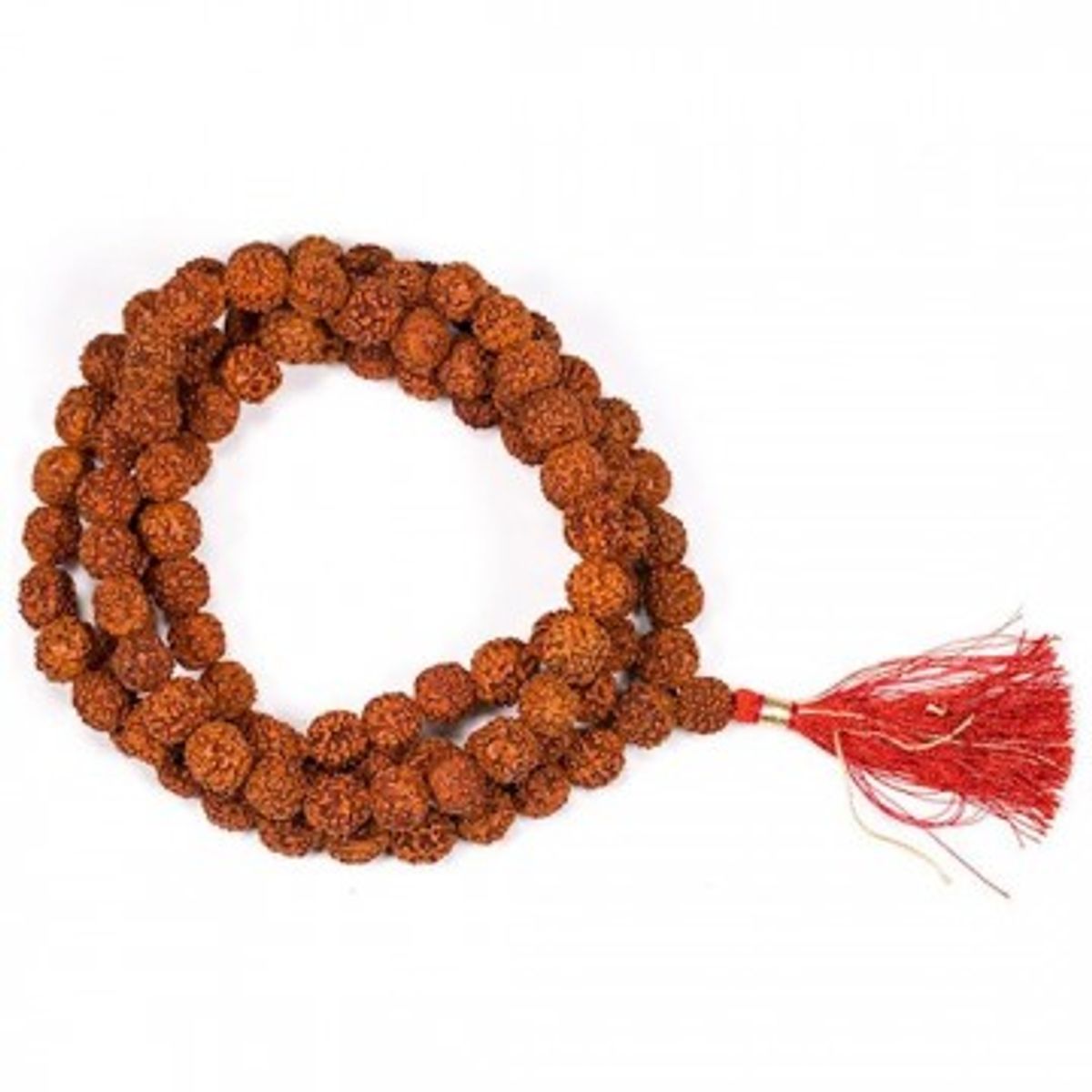 Mala Rudraksha med rød kvast - Halskæder - GodKarmaShop