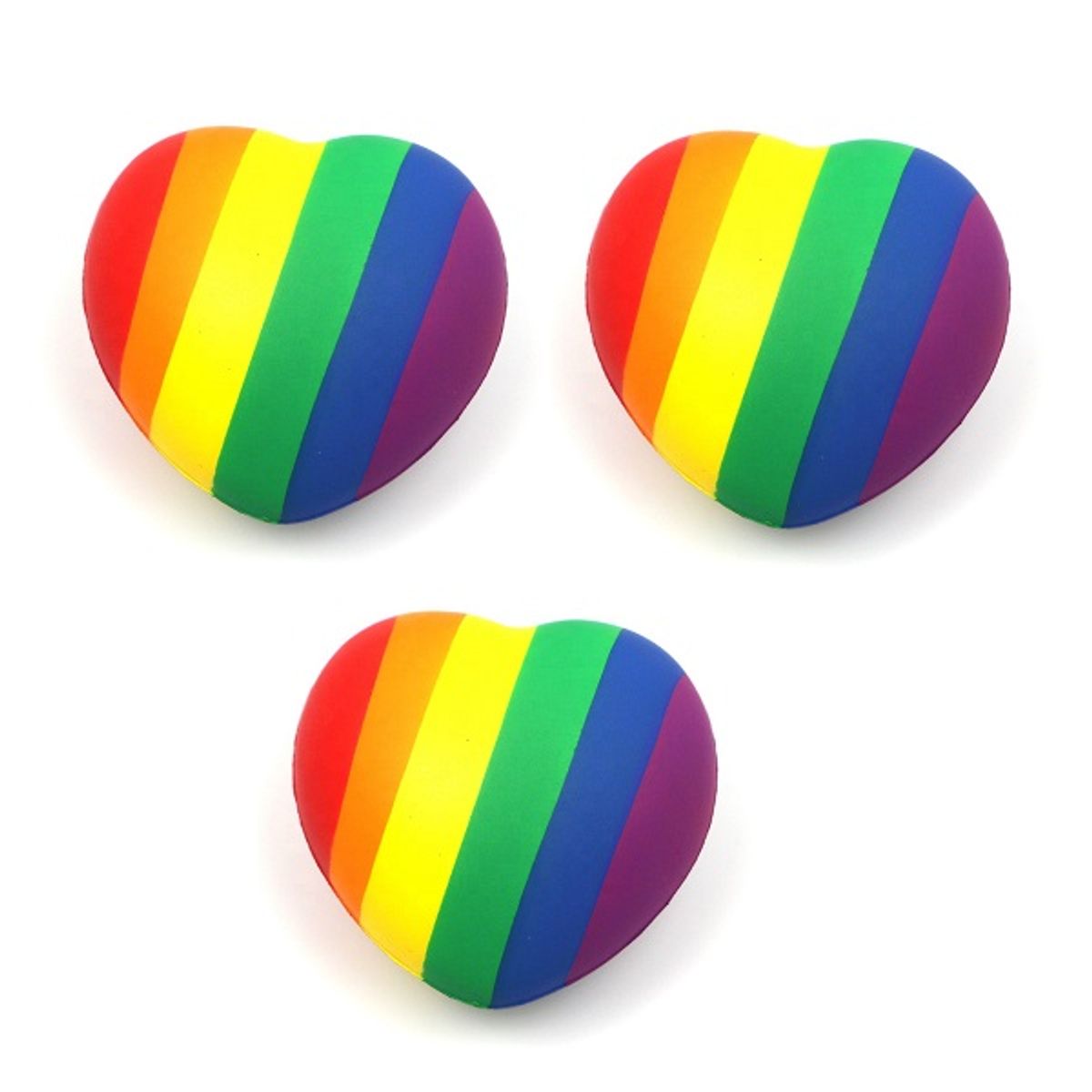 Stressbold pride hjerte 3-pak - fast