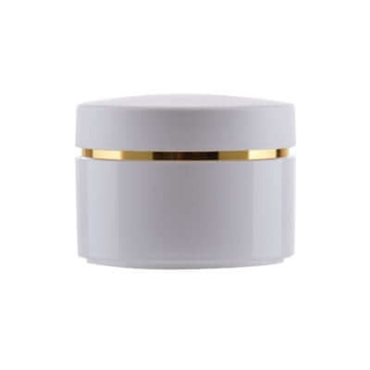 50 ml. hvid creme bøtte med guld ring