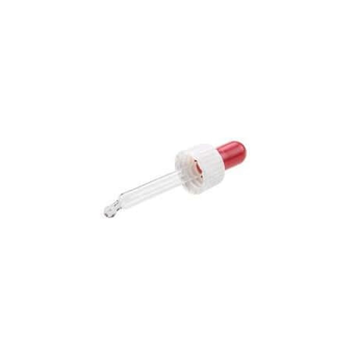 Hvidt låg med rød pipette 60 mm. - 10 ml. - DIN 18