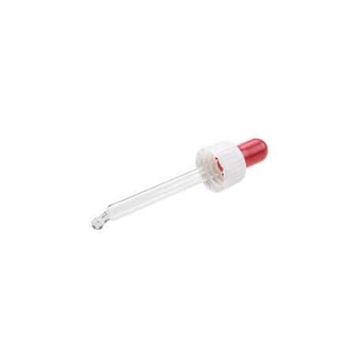 Hvidt låg med rød pipette 71 mm. - 20 ml. - DIN 18