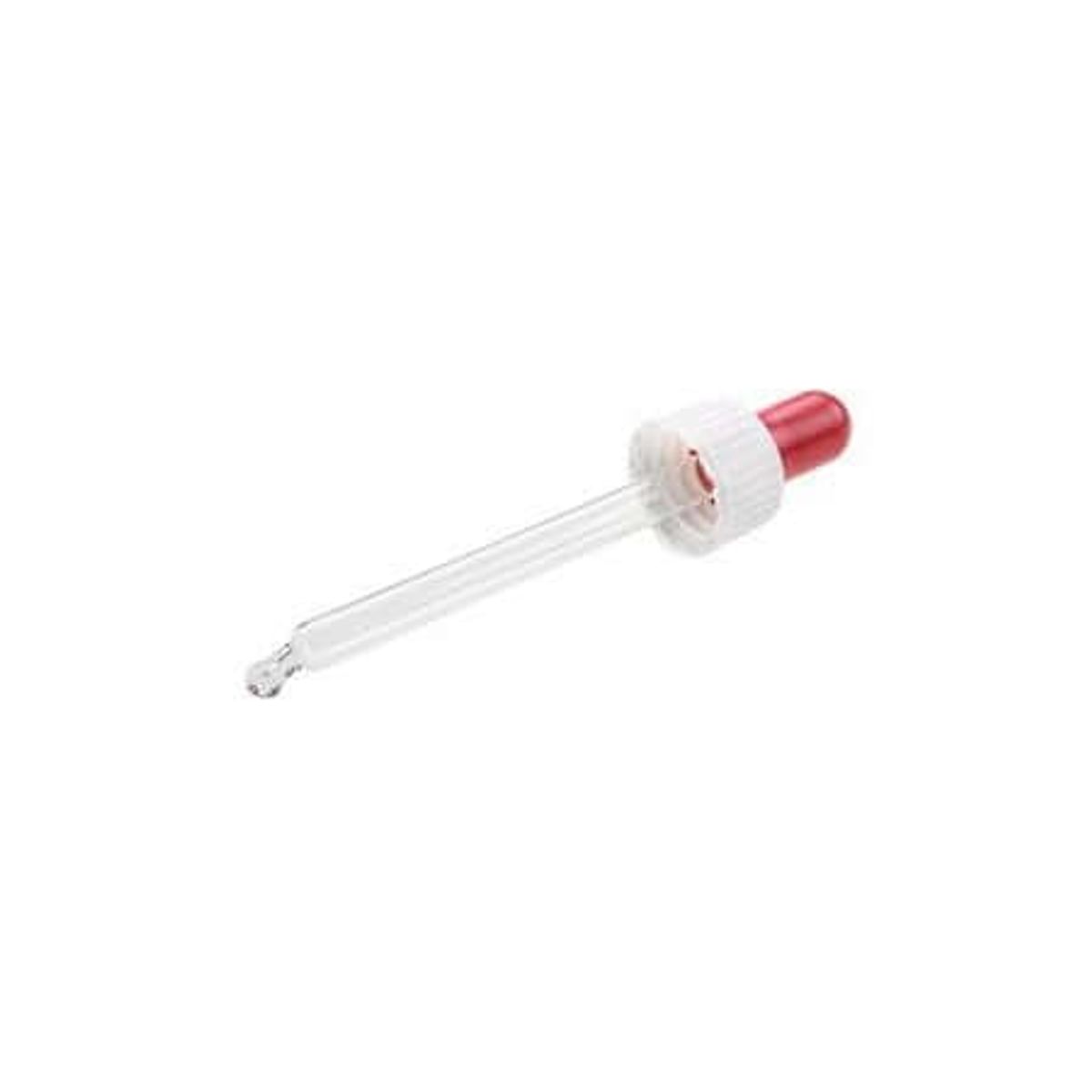 Hvidt låg med rød pipette 89 mm. - 50 ml. - DIN 18