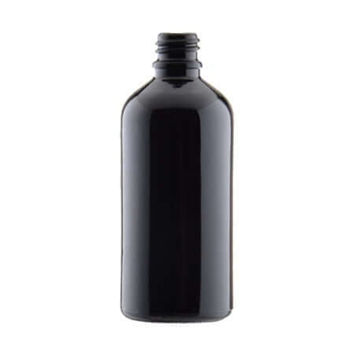 100 ml. sort glasflaske - DIN18