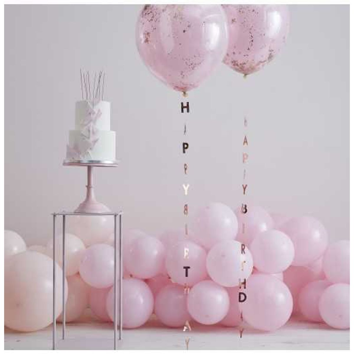 "Happy Birthday" - Rose Guld Ballonhale - Fødselsdags balloner