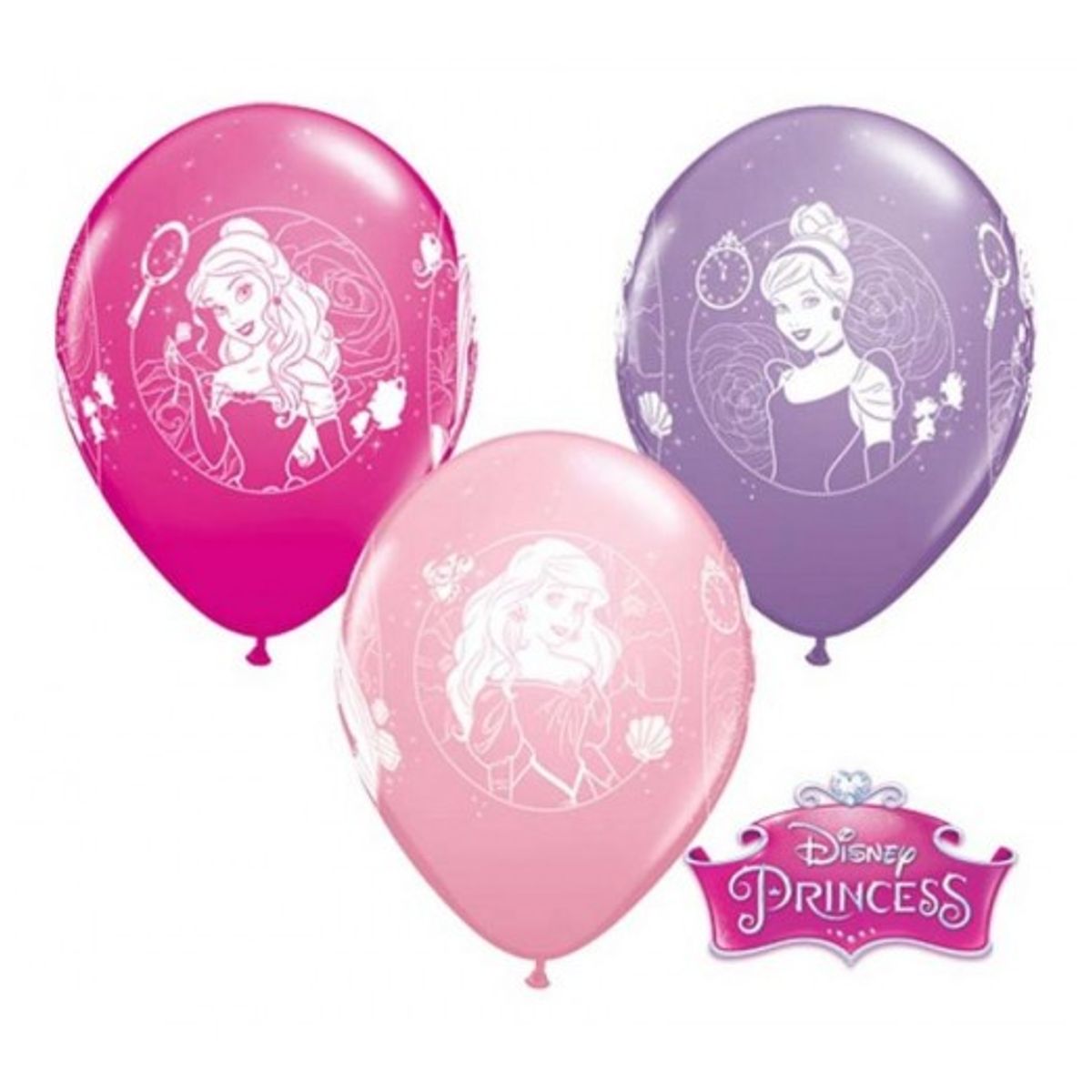 Disney prinsesser, 12"/ 30 cm - 6 stk. - Balloner