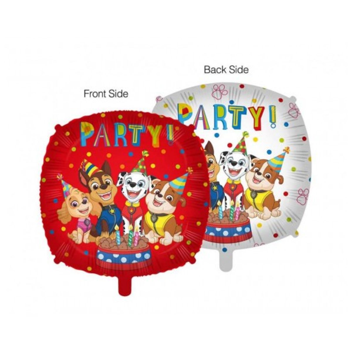 Paw Patrol Party 2-sidet folieballon, 18" / 46 cm - Folieballoner