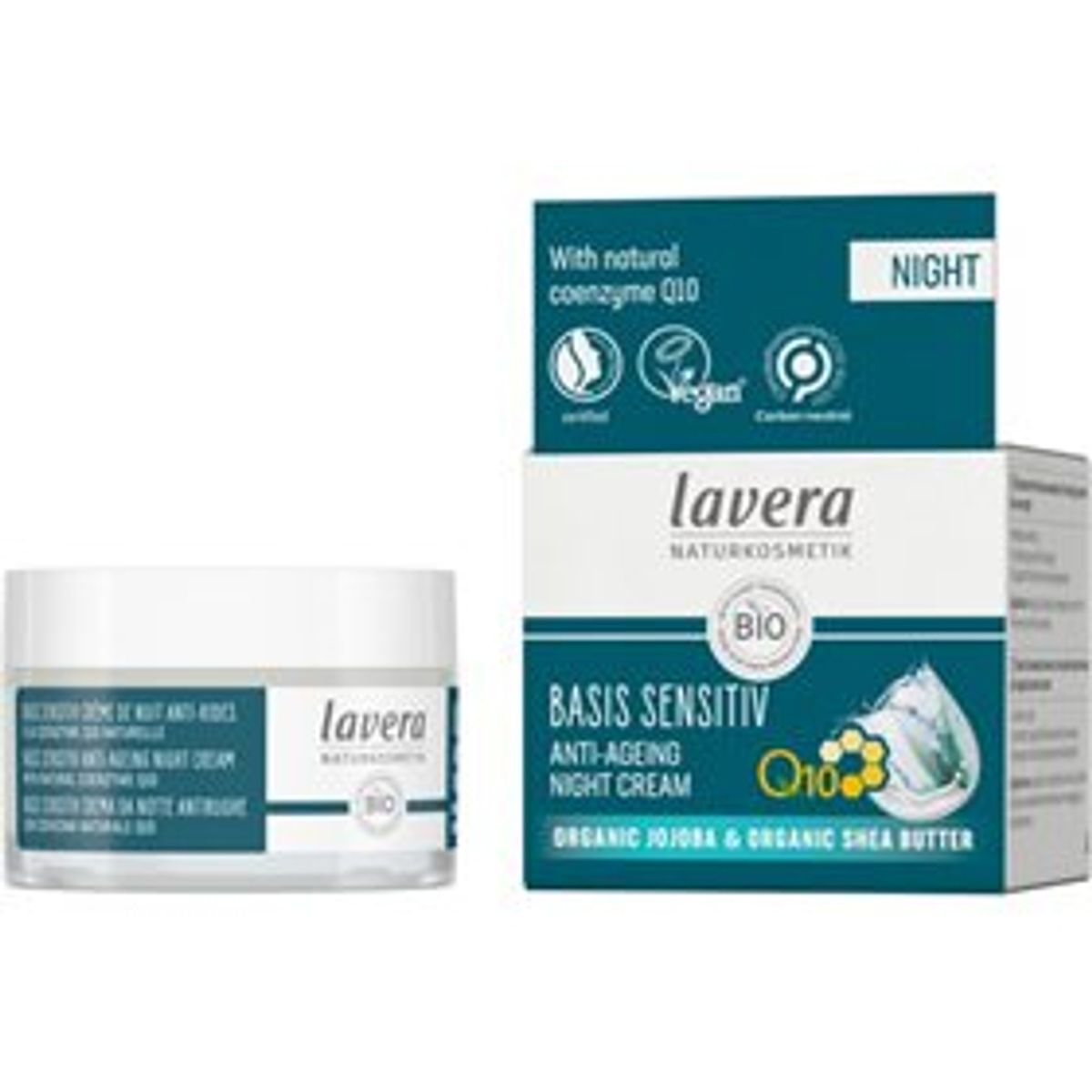 Lavera Night Cream Q10 Basis Sensitiv - 50 ml.