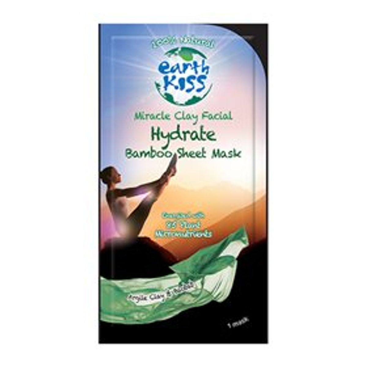 Earth Kiss Ansigtsmaske Miracle clay facial Bamboo Sheet Mask &bull; 17g.