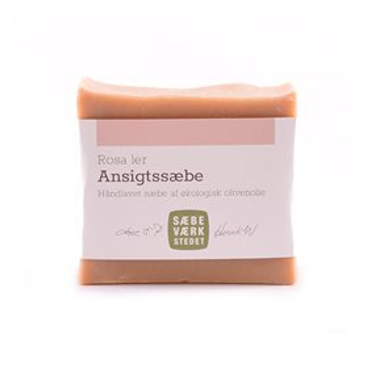 Sæbeværkstedet Ansigtssæbe m. rosa ler &bull; 80g.