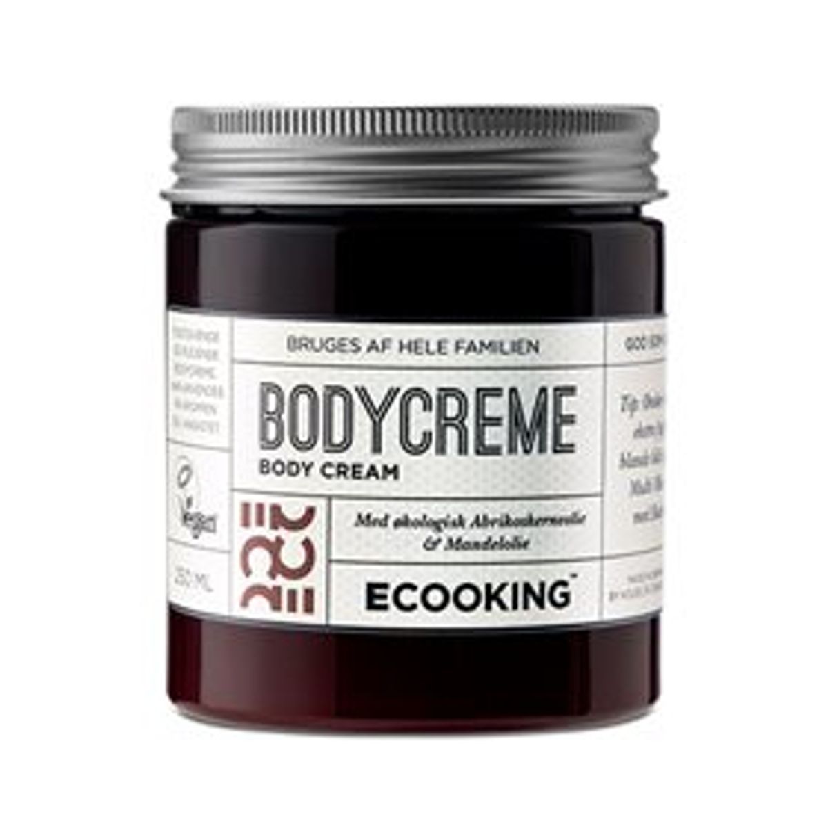 Ecooking Bodycreme m. abrikos og mandelolie &bull; 250ml. X