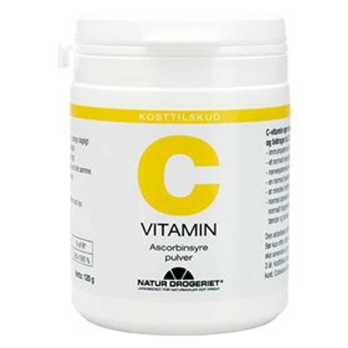 ND C Vitamin Ascorbinsyre pulver &bull; 120g.