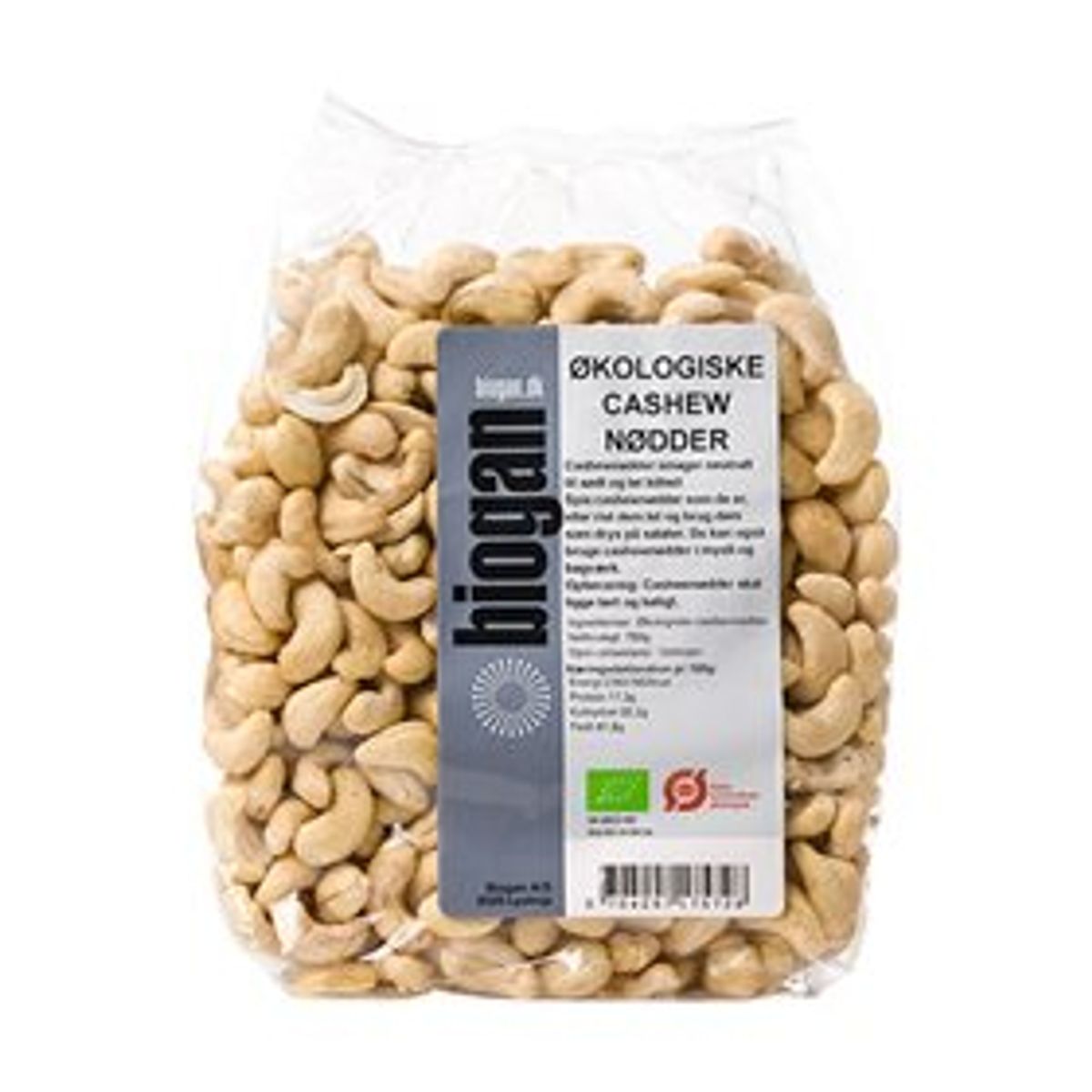 Biogan Cashewnødder Ø &bull; 750g.