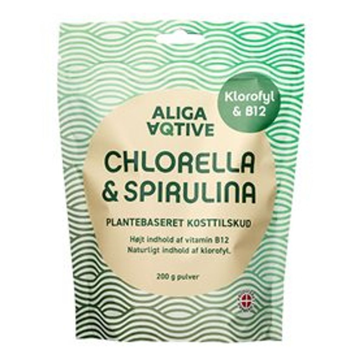 ALIGA AQTIVE Dansk Chlorella & Spirulina pulver 200 g.