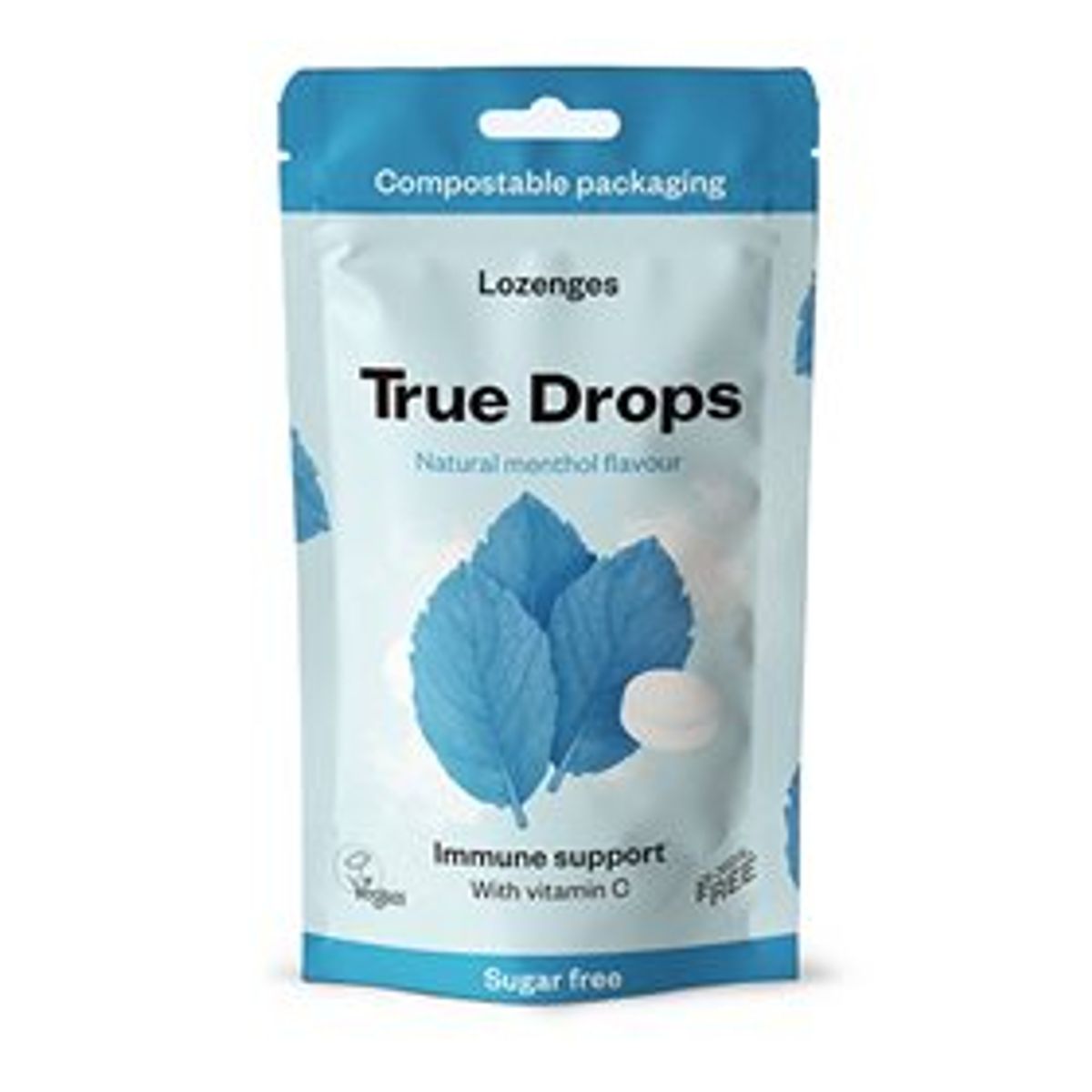 Halspastiller Menthol True Drops 70g.