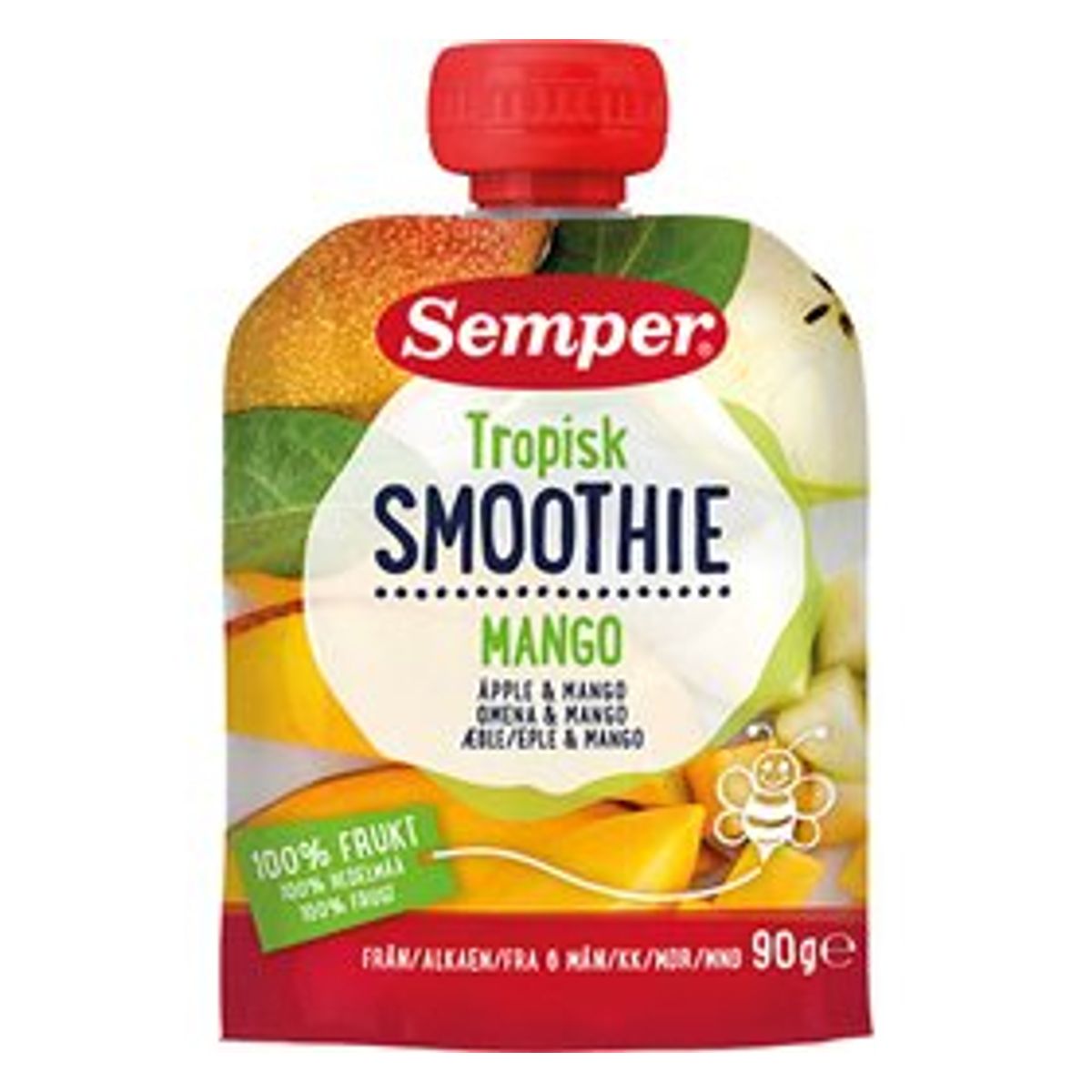 Tropisk frugtsmoothie med mango & æble fra 6 mdr. 90g.