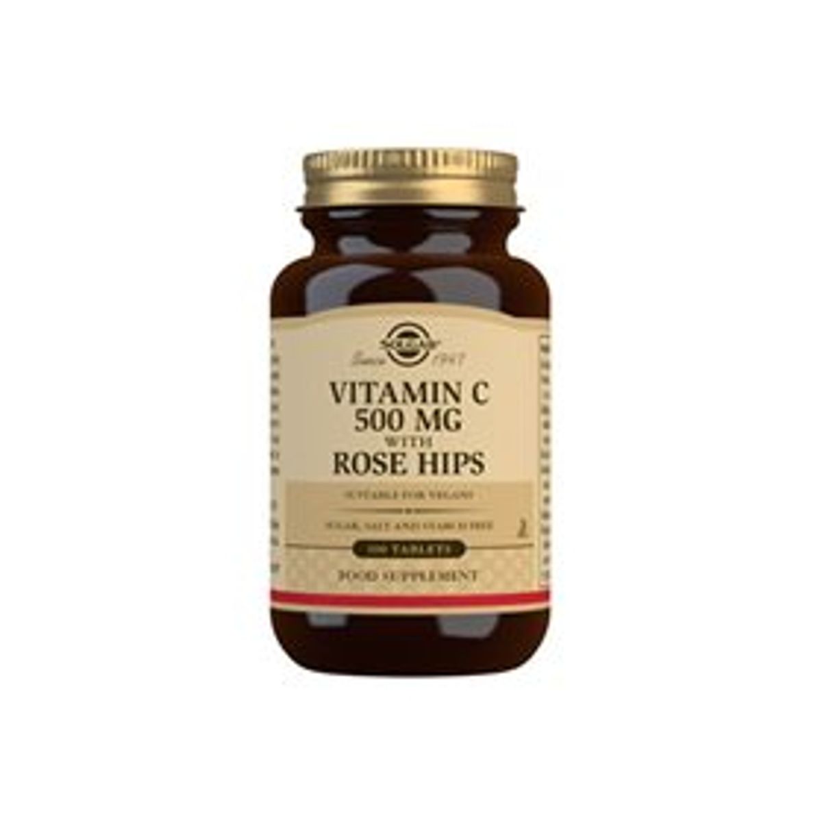 Solgar Vitamin C 500 mg med hyben - 100 tab.