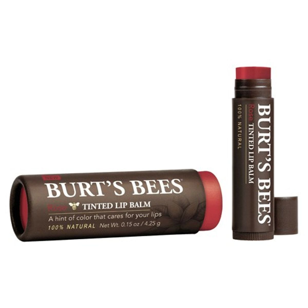 Burt's Bees Lip balm farvet rose &bull; 4,25g.