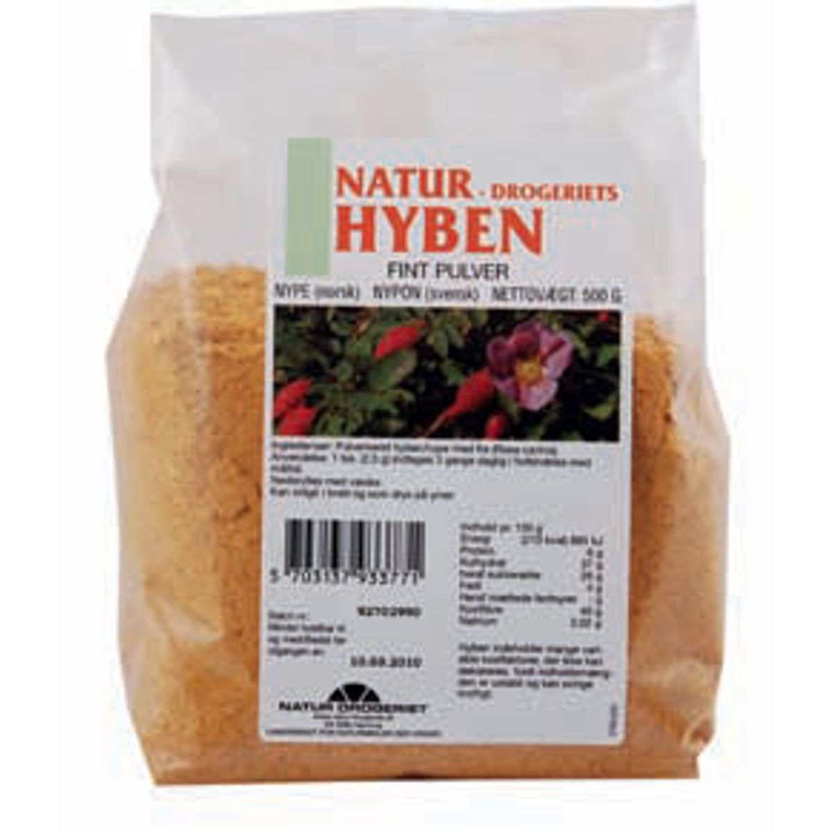 ND Hyben pulver m. kerner fint 500 g.