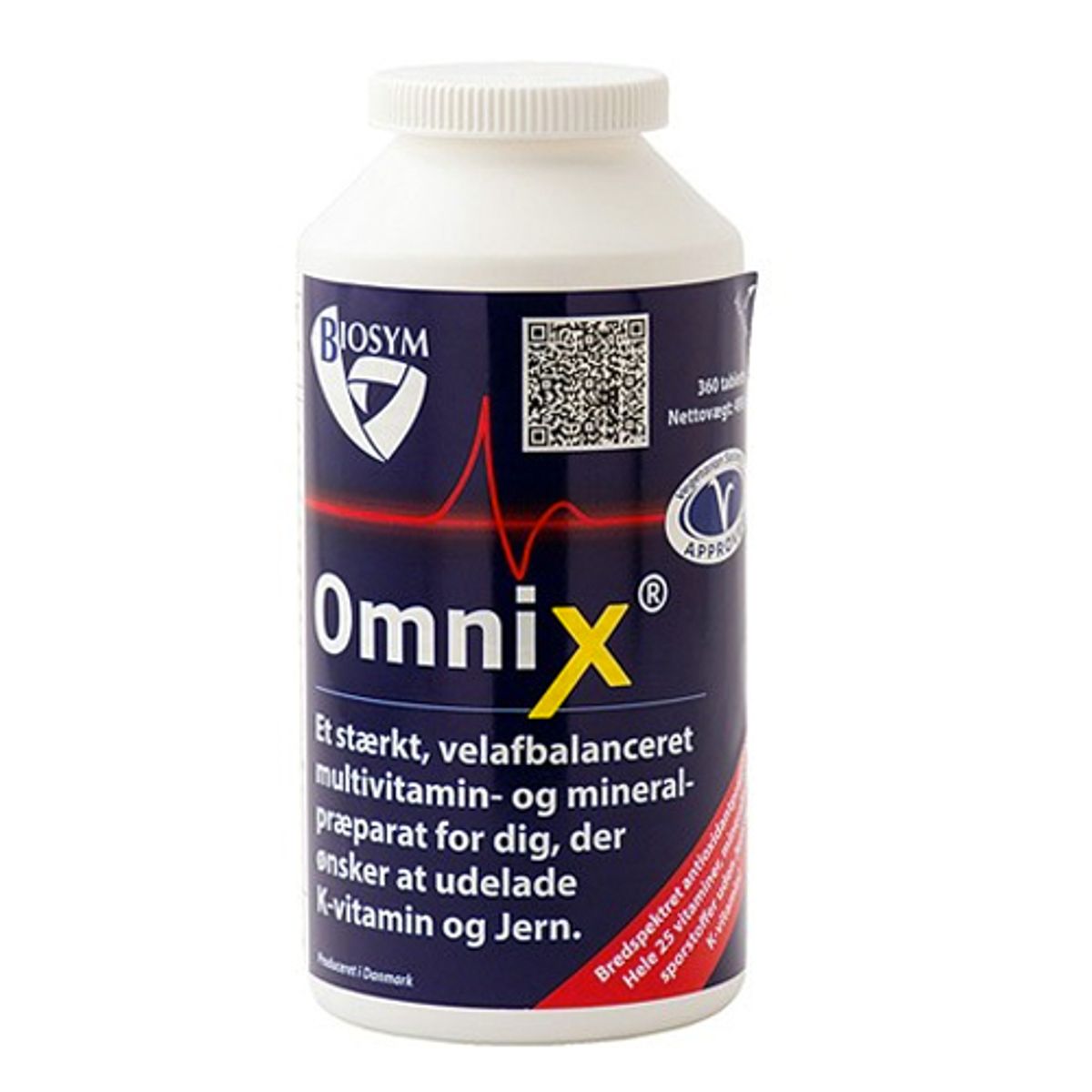 BioSym OmniX u. jern og k-vitamin 300 tabl.