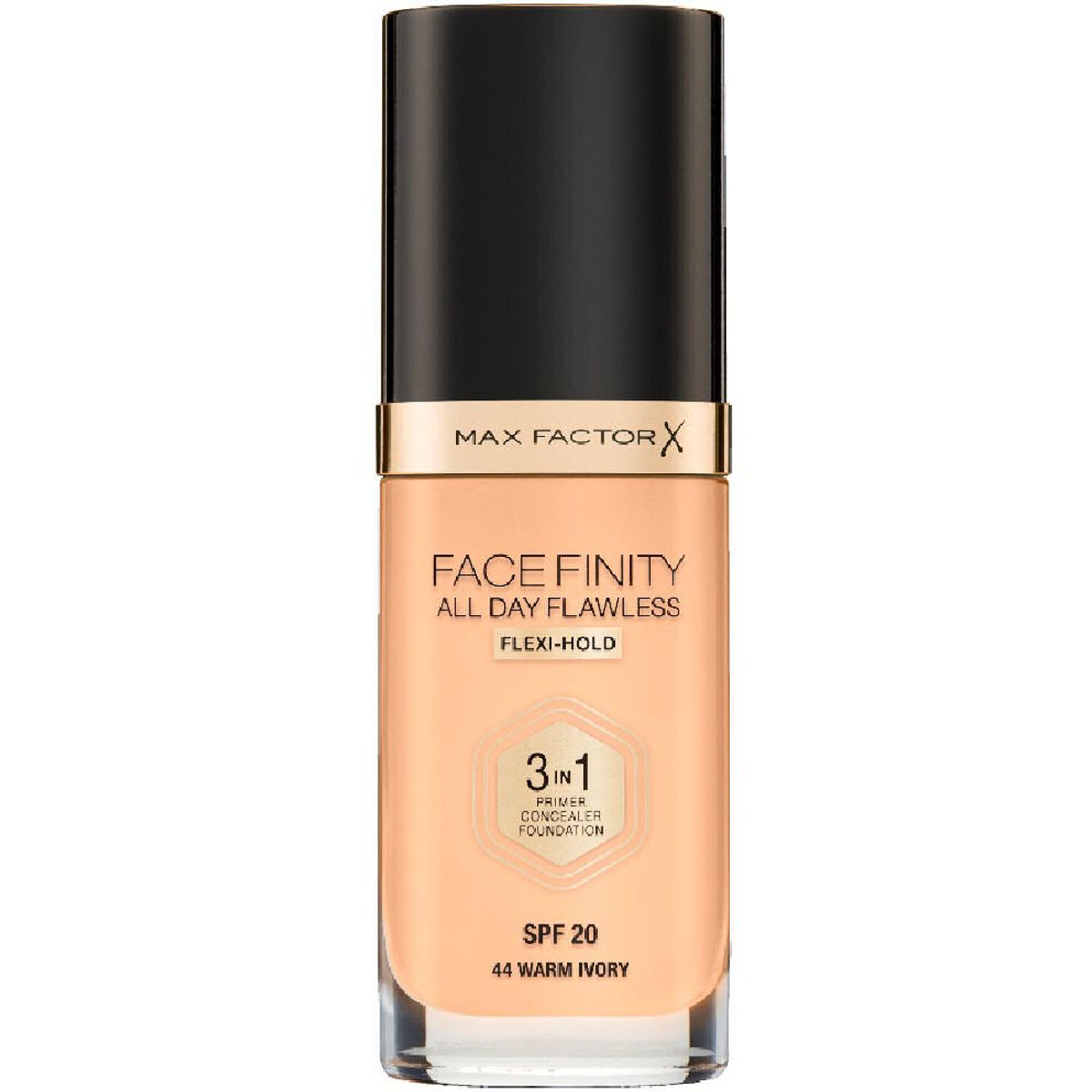 Max factor X face finity all day flawless 3in1 primer concealer foundation SPF20 44 warm ivory 30ml