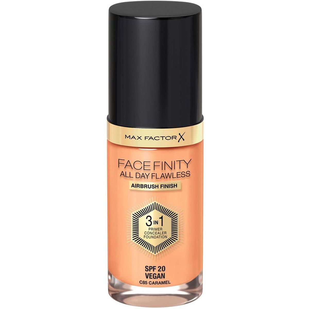 Max factor X face finity all day flawless airbrush finish SPF20 C85 caramel 30ml