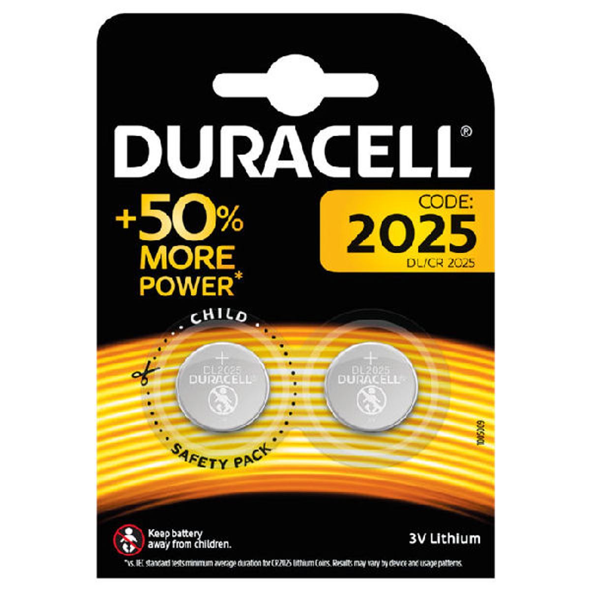 Duracell 2025 batteri DL/CR 3V lithium 2 pack