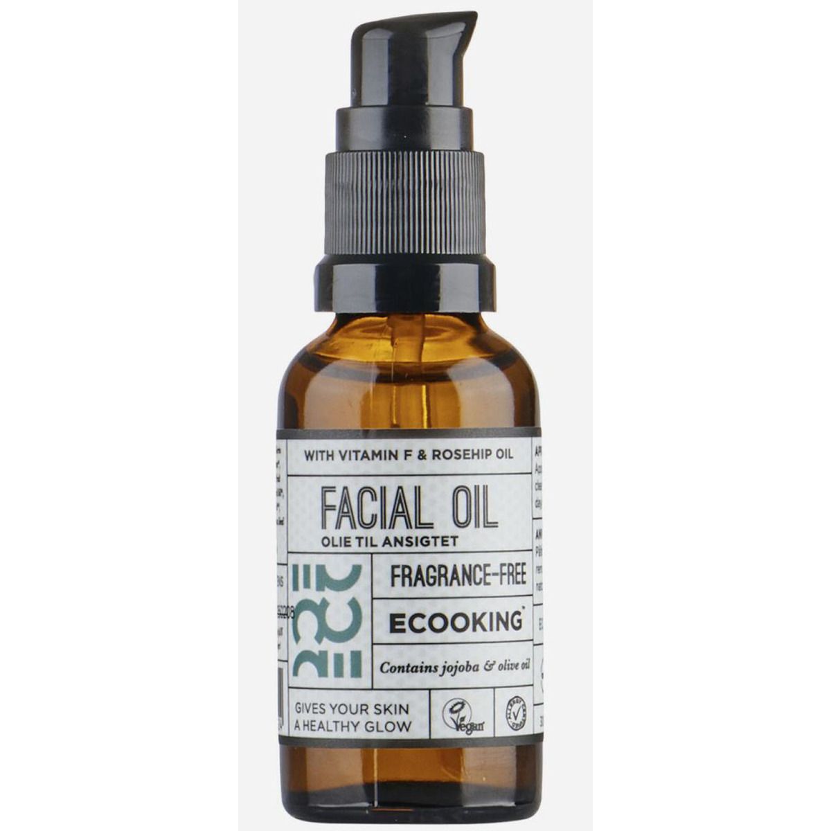 Ecooking facial oil with vitamin F & rosehip oil fragrance-free 30ml