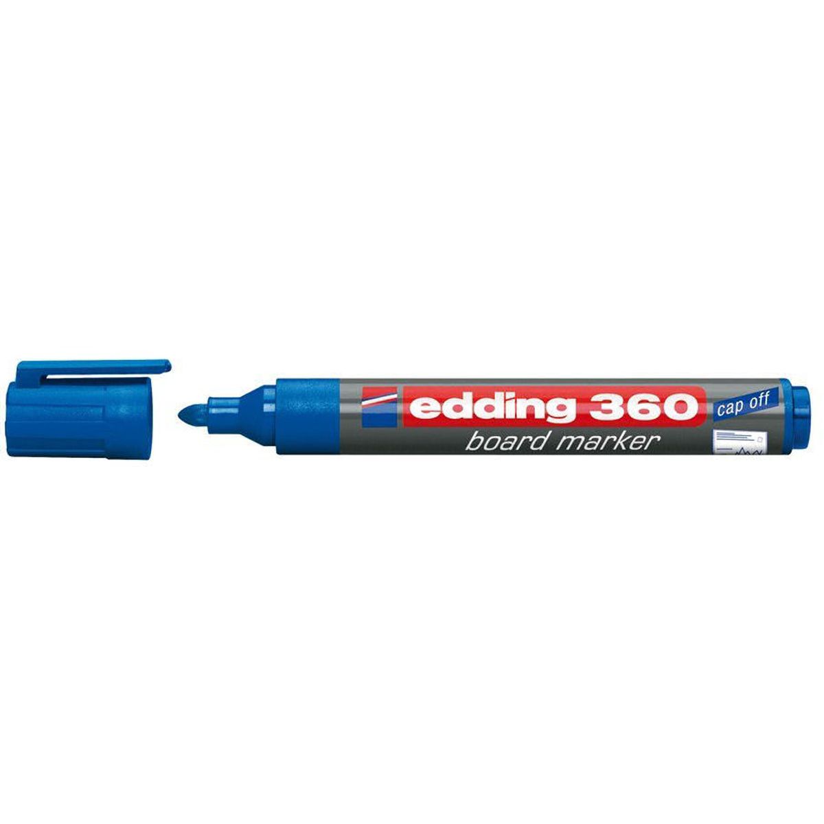 Edding whiteboard marker edding 360 1,5-3mm cap off blå 10 stk.