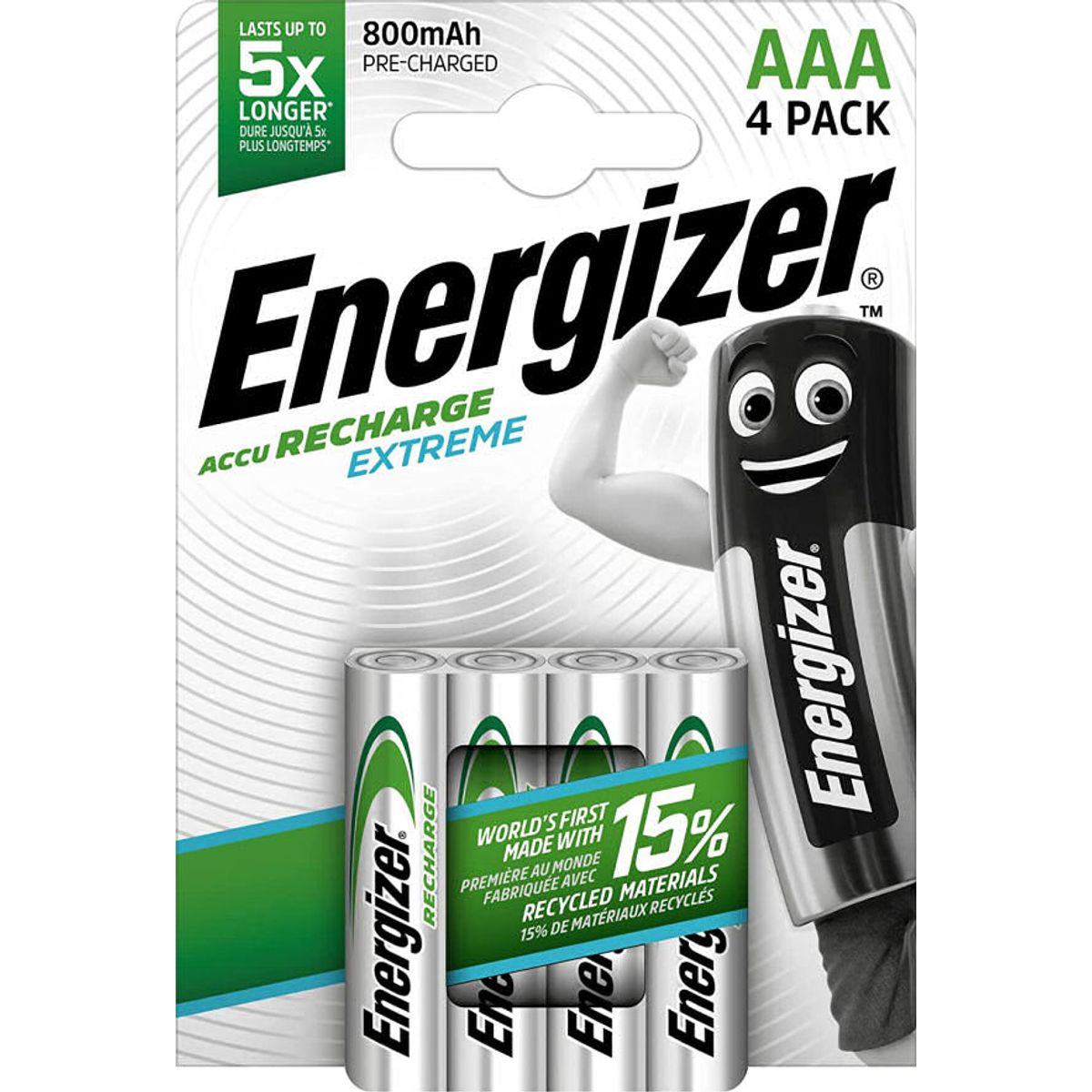 Energizer accu recharge extreme batteri AAA-HR03 4 stk.