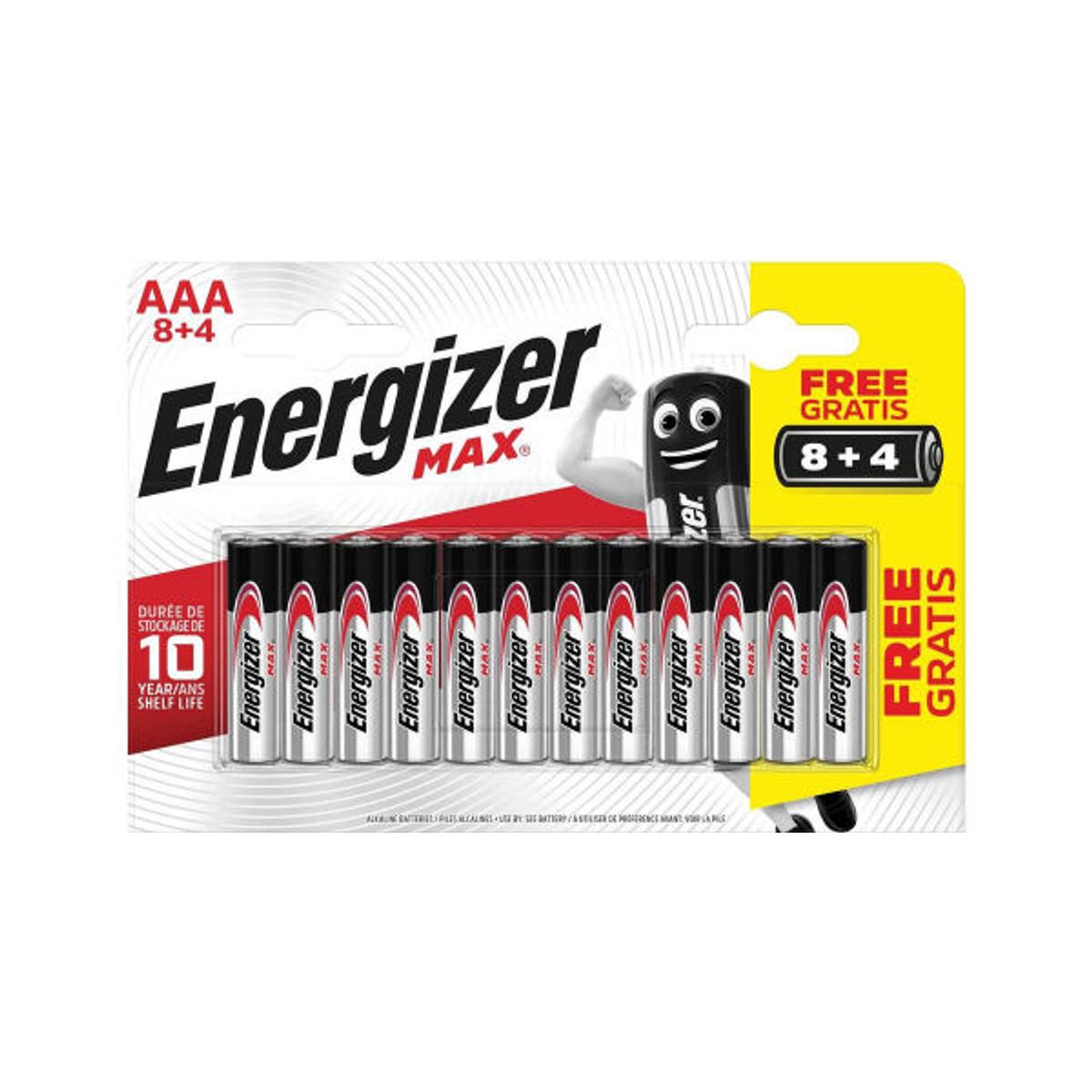 Energizer max batteri AAA LR03 alkaline 12 stk.