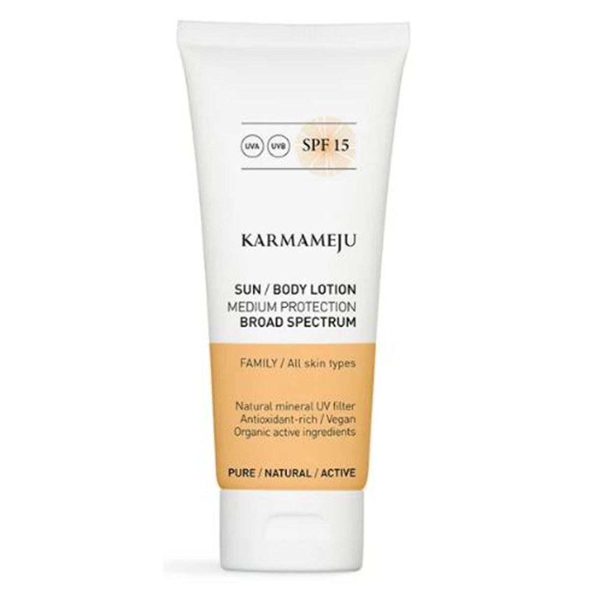 Karmameju sun body lotion SPF15 medium protection all skin types 100ml