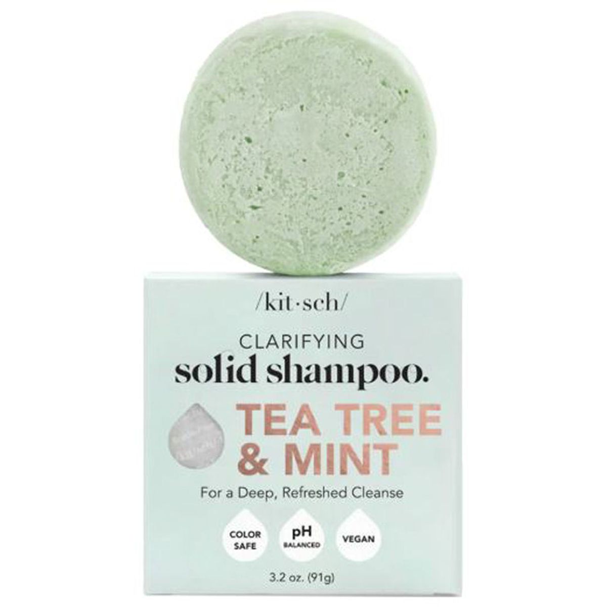 Kitsch clarifying solid shampoo tea tree & mint 91g