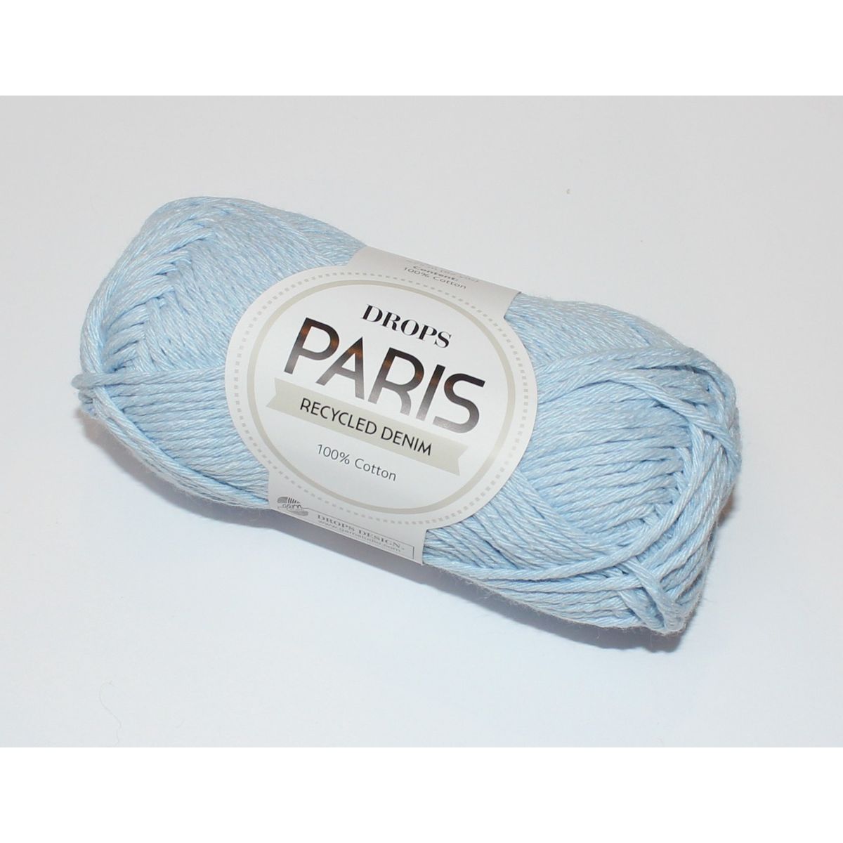 Drops Paris recycled denim - Light wash farve 100, 50 gram