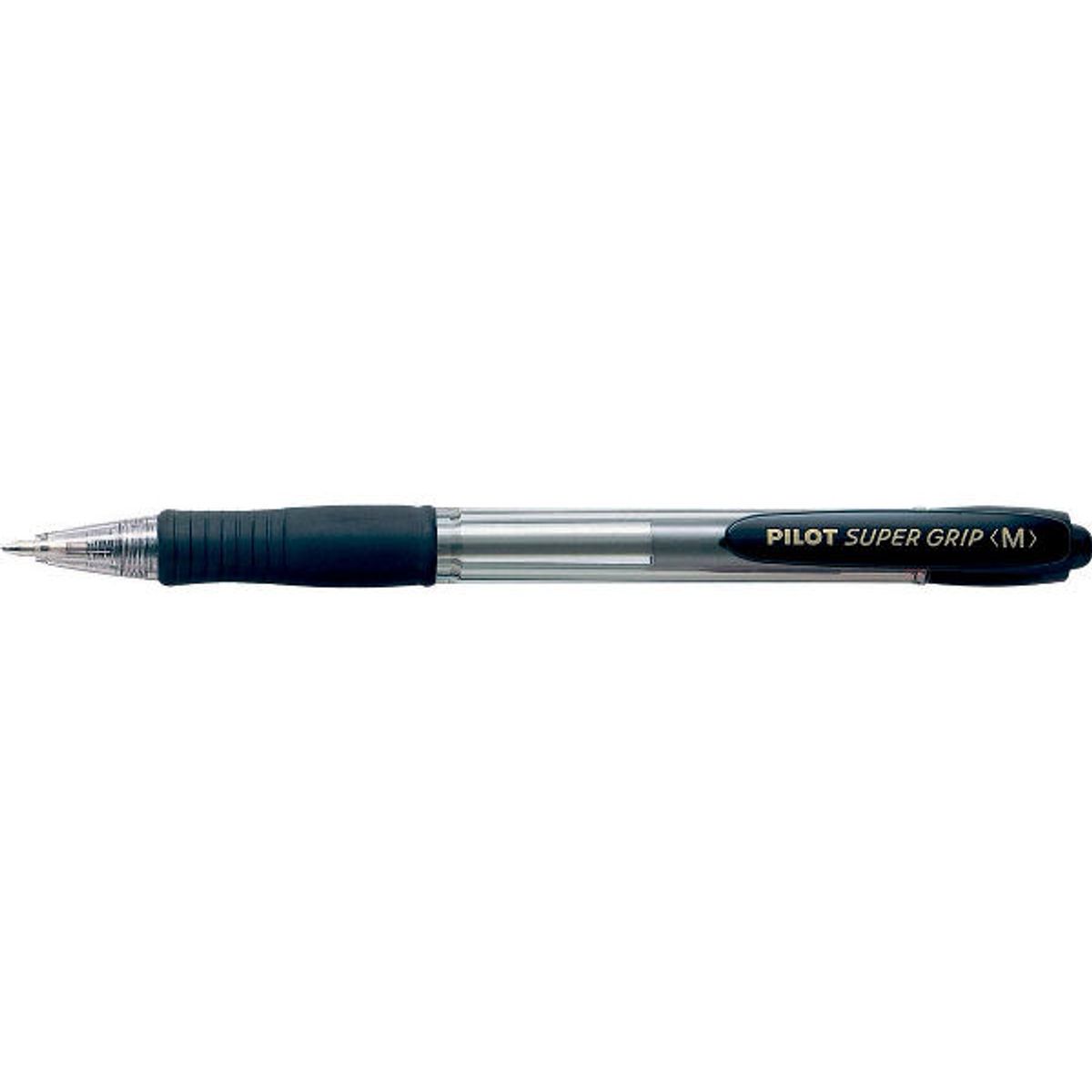 Pilot super grip ball point pen medium 1.0mm black 12 stk.