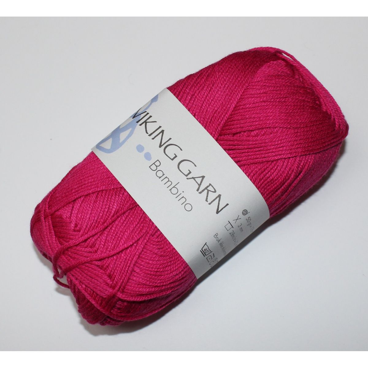 Viking garn Bambino - Stærk rosa, color 466, 50 gram