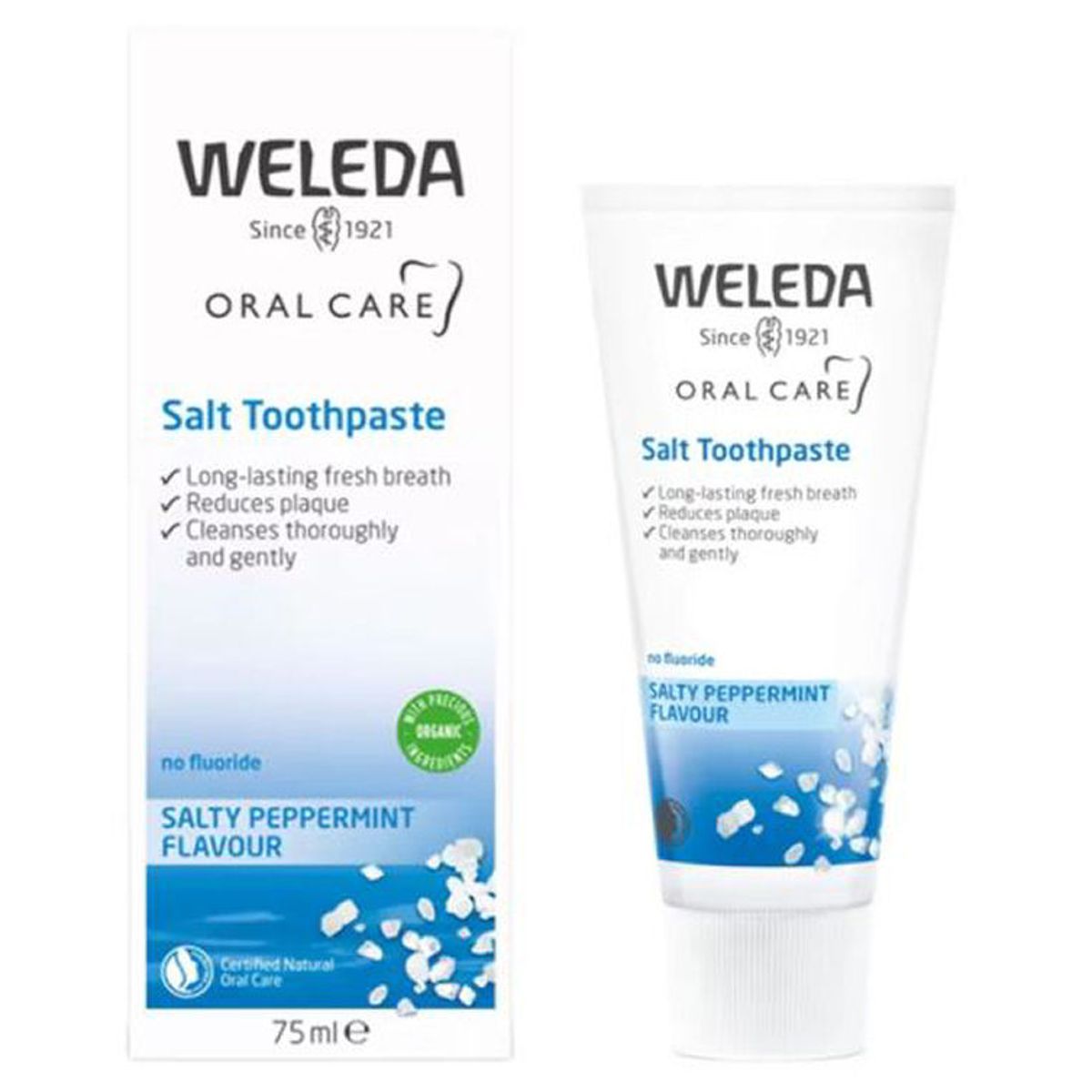 Weleda oral care salt toothpaste salty peppermint flavour 75ml