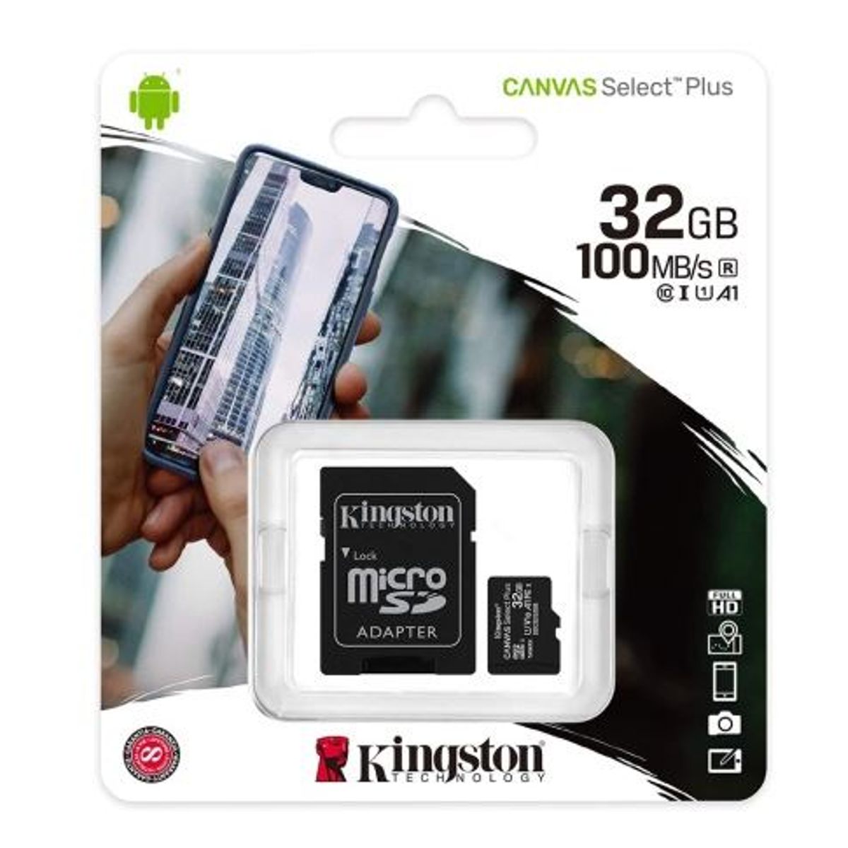 Kingston microSDHC 32GB canvas select plus U1 100MB/s + SD-adapter