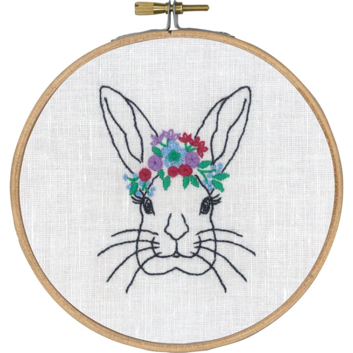 Broderi Kit - Kanin i blomster