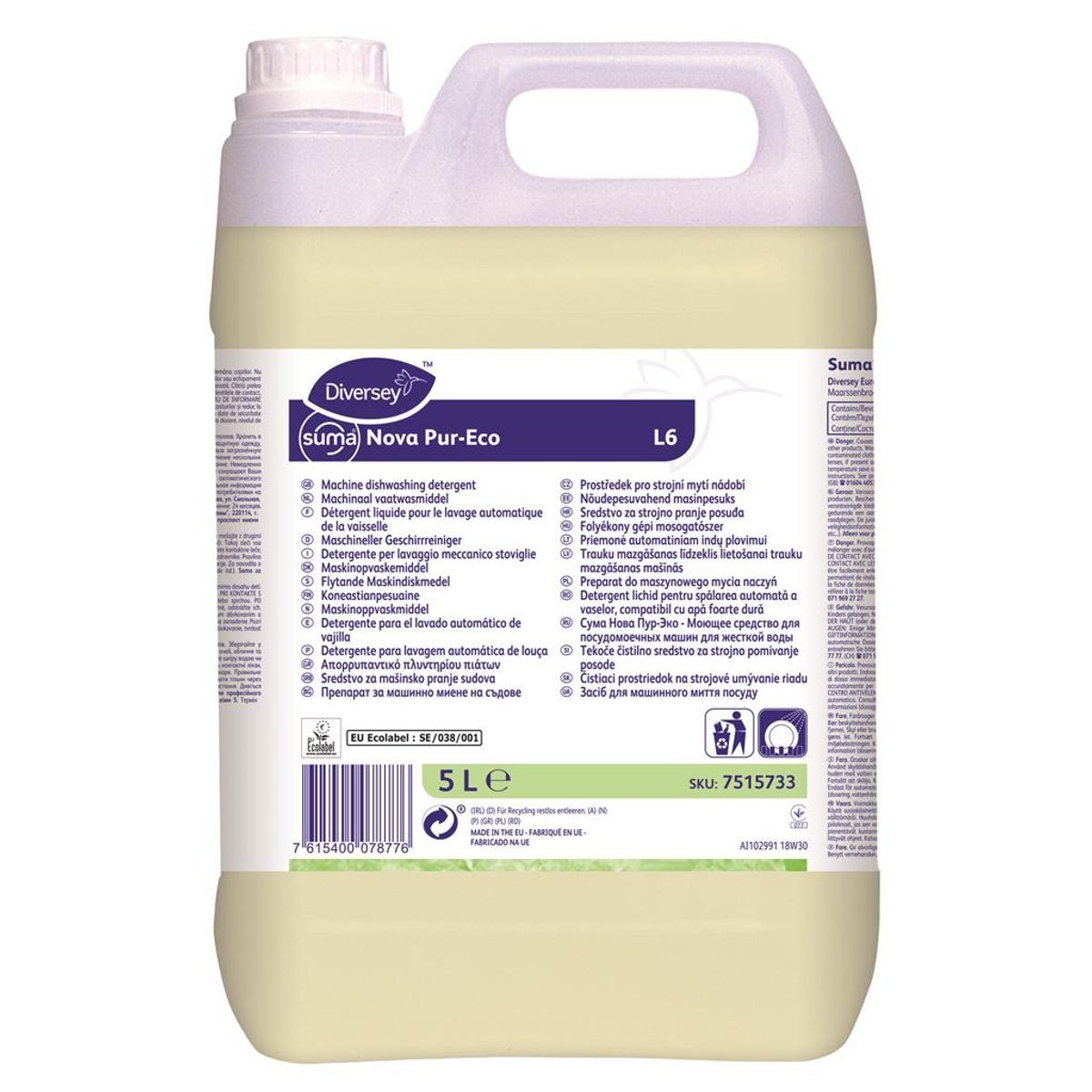 Suma Nova L6 Pur-Eco, opvaskemiddel, 5 L