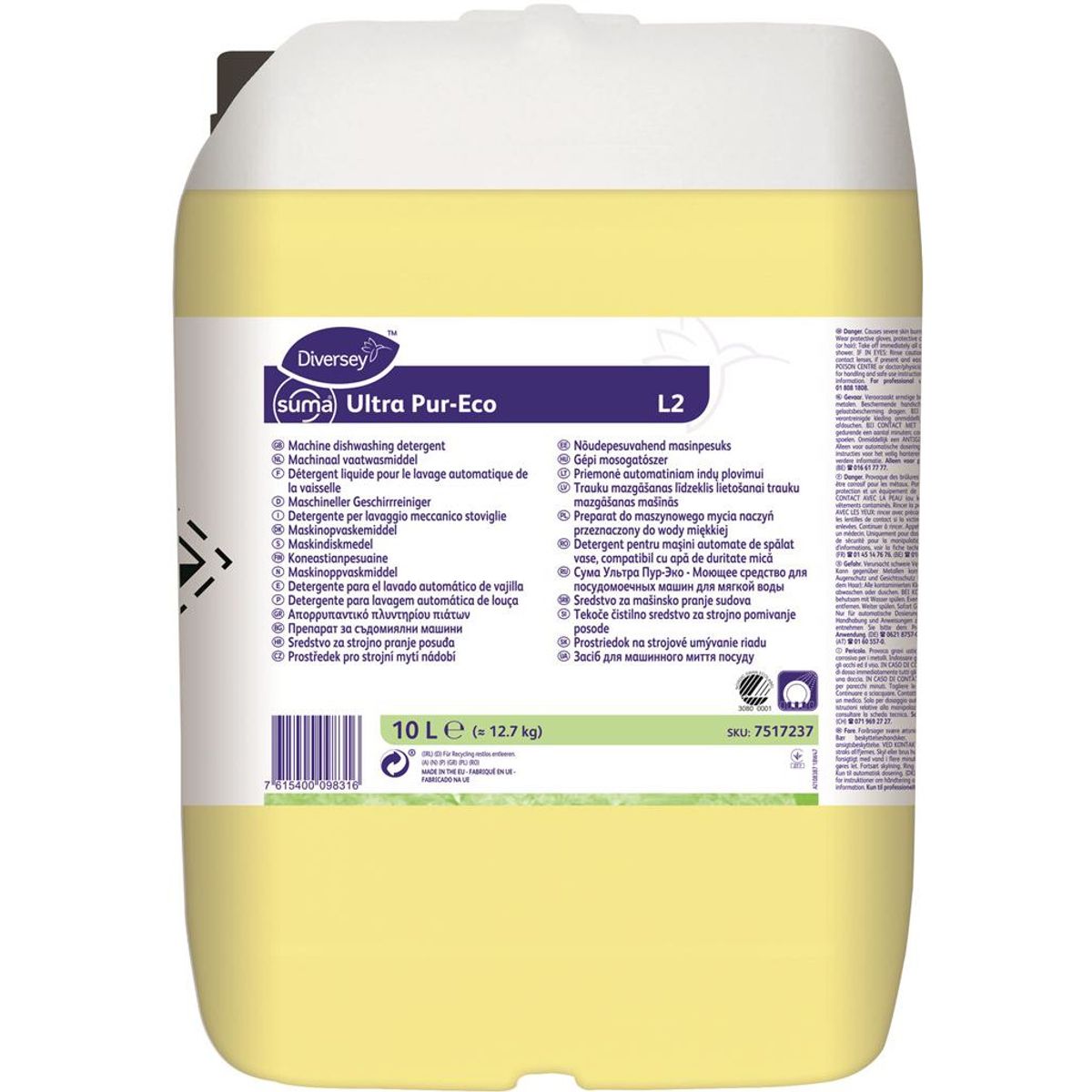 Suma Ultra Pur-Eco L2, flydende maskinopvask, 10 L